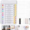 Magnetic Chore Chart for Kids, ADHD Tools for Kids to Do List Checklist Task Board Routine Chart Visual Schedule for Fridge with 10 Sliders and Magnetic Marker - White