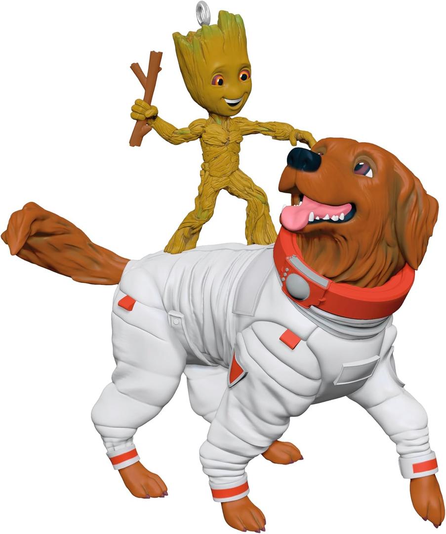 Hallmark Keepsake Marvel Christmas Ornament, Guardians of the Galaxy Groot and Cosmo, Gifts for Marvel Fans