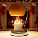 Candle Lamp Warmer, Wide Base Scented Candle Warmer with Timer and Dimmer, Adjustable Candle Melting Lattern, Home Decor Table Lamp (Orange)