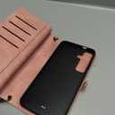 for Wallet Case Compatible with Samsumg Galaxy S24 Plus Multi-Function Detachable 2 in 1 Magnetic Phone Case Wallet,Flip Strap Zipper Card Holder Phone Case with Shoulder Straps (Pink)