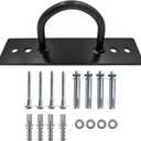 Battle Ropes Anchor, Battle Rope Wall Ceiling Mount Kit Bracket Hook for Suspension Straps Crossfit Gymnastic Rings, Body Weight Strength Training Systems, Yoga Swings Hammocks, Boxing Equipment (1 set Black)