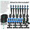 MIXC 230FT Quick-Connect Drip Irrigation System Kit, Automatic Garden Watering System with 1/4" & 1/2" Fast-Lock Tubing - Adjustable Nozzles & Sprinklers for Garden, Greenhouse, Lawn, Potted Plants