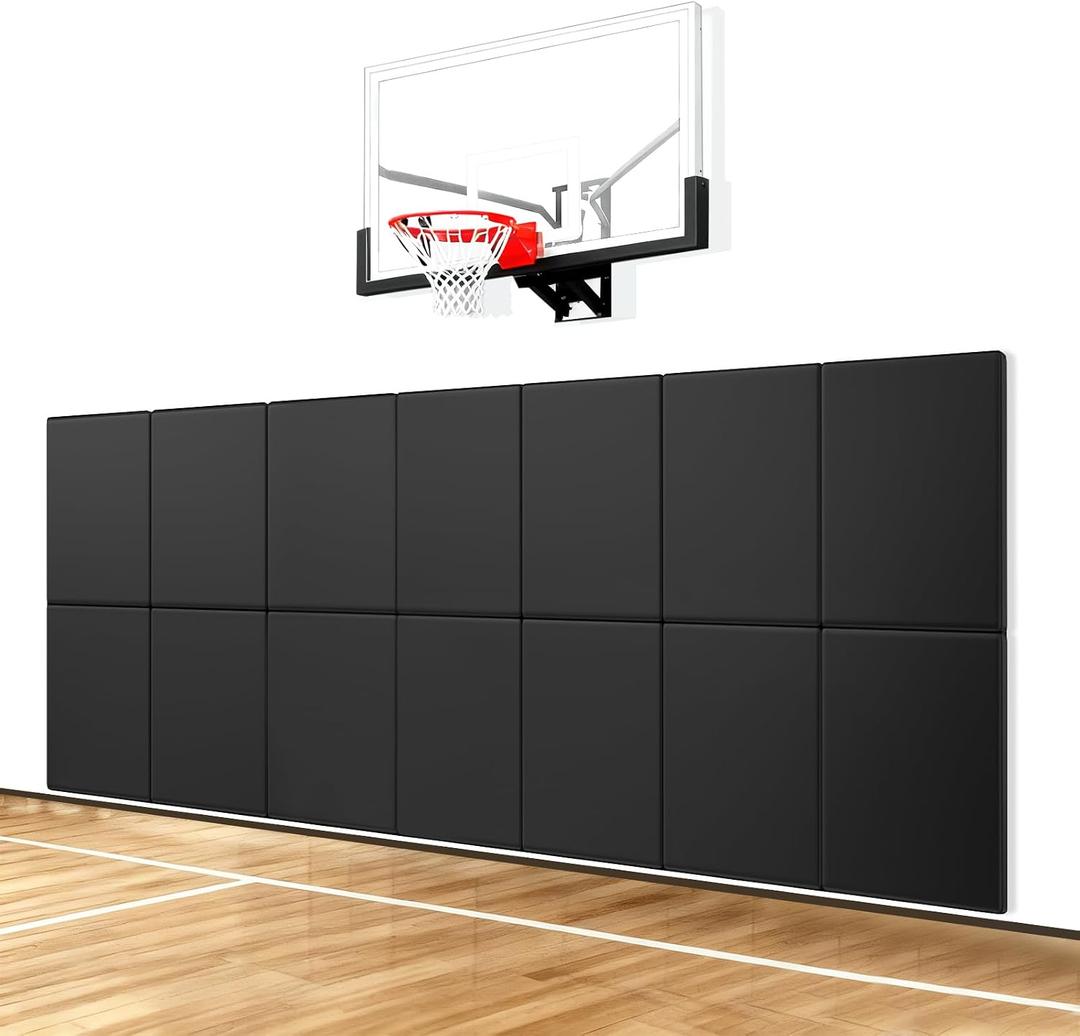 Gym Wall Padding - 2" Thick Foam mats Anti Collision wall Padding for Kids Playroom, Home Gyms, Basement & Sports Facilities, Martial Arts Trainin(Base Pads), 72"L x 24"W x 2"H