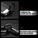 KAELTHAS American USA Flag Keychain Mens Key Chains Durable Zinc Alloy Ring Universal Fit for Truck Motorcycle Premium Car Accessories (Chrome)