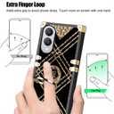 CCSmall for Samsung Galaxy S25 Edge Cute Case for Women Girls, Stylish Classic Camellia Design Soft TPU Bumper with Elegant Metal Corners & Ring Kickstand for Samsung S25 Edge 5G BF Plaid Black