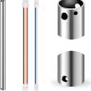 VIHOSE 24 Inch Ceiling Fan Downrod with Extension Cord 2 ft Silver Downrod for Ceiling Fan 1 Inch Outside Diameter Not Threaded Suitable for a Wide Range of Fans