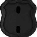 TT TYTX NYPD Badge Holder for Belt & Neck - Leather Police Badge Holder with Clip and Stainless Steel Chain, Concealed Photo Pocket (Black)