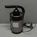 Electric Citrus Juicer Squeezer, Orange Juicer with Two Interchangeable Cones, Suitable for orange, lemon and Grapefruit, Brushed Stainless Steel, Easy to Clean and Use (Black+Silver)