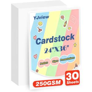 30 sheets White Poster Board, 24x36 inches Large Poster Paper, 250GSM Thickness Blank Posterboard Bulk for Office Project, School Supplies, DIY, Signs Project Presentations, Crafts and Drawing