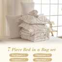 Wrenley Vale 7 Pieces Comforter Set Queen Khaki Tufted Rose Ultra Soft Fluffy Boho Tufted Comforter Set All Season Bed in a Bag Set Shabby Chic Farmhouse Rustic Style Bedding
