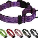Martingale Dog Collars Adjustable Training Martingale Collar for Dogs - Reflective No Pull Dog Collar with Quick Release Buckle (Purple, XL)