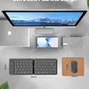 Wireless Bluetooth Keyboard & Mouse Combo, Foldable Mini Portable Typepad for iPad, iPhone, Tablet,Folding Rechargeable & Compatible with iOS, Windows, Android Devices, Laptops & Smartphones