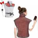 Mothers Day Gifts & Birthday Gifts for Wife Women Men Mom, Electric Weighted Pad for Neck Back Shoulder Pain Relief, 25"x37" Large Full Body Heating Pad for Menstrual Cramps 5 Heat Levels/Snug Fit Gray