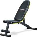 Teclor Adjustable Weight Bench, Foldable Workout Benches for Home Gym, 10 Backrest Position Exercise Bench for Strength Training, Upgraded Thickened Steel Support Max Capacity 700LBs (Yellow-Black)
