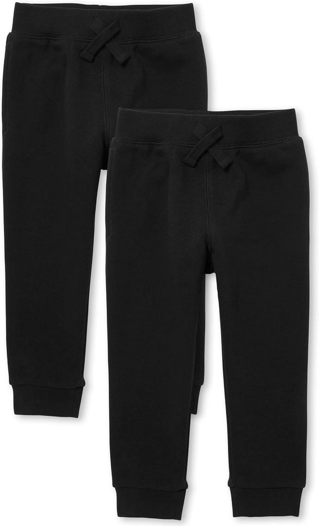 The Children's Place Baby Boys' Active Fleece Jogger Pants (Black, M)