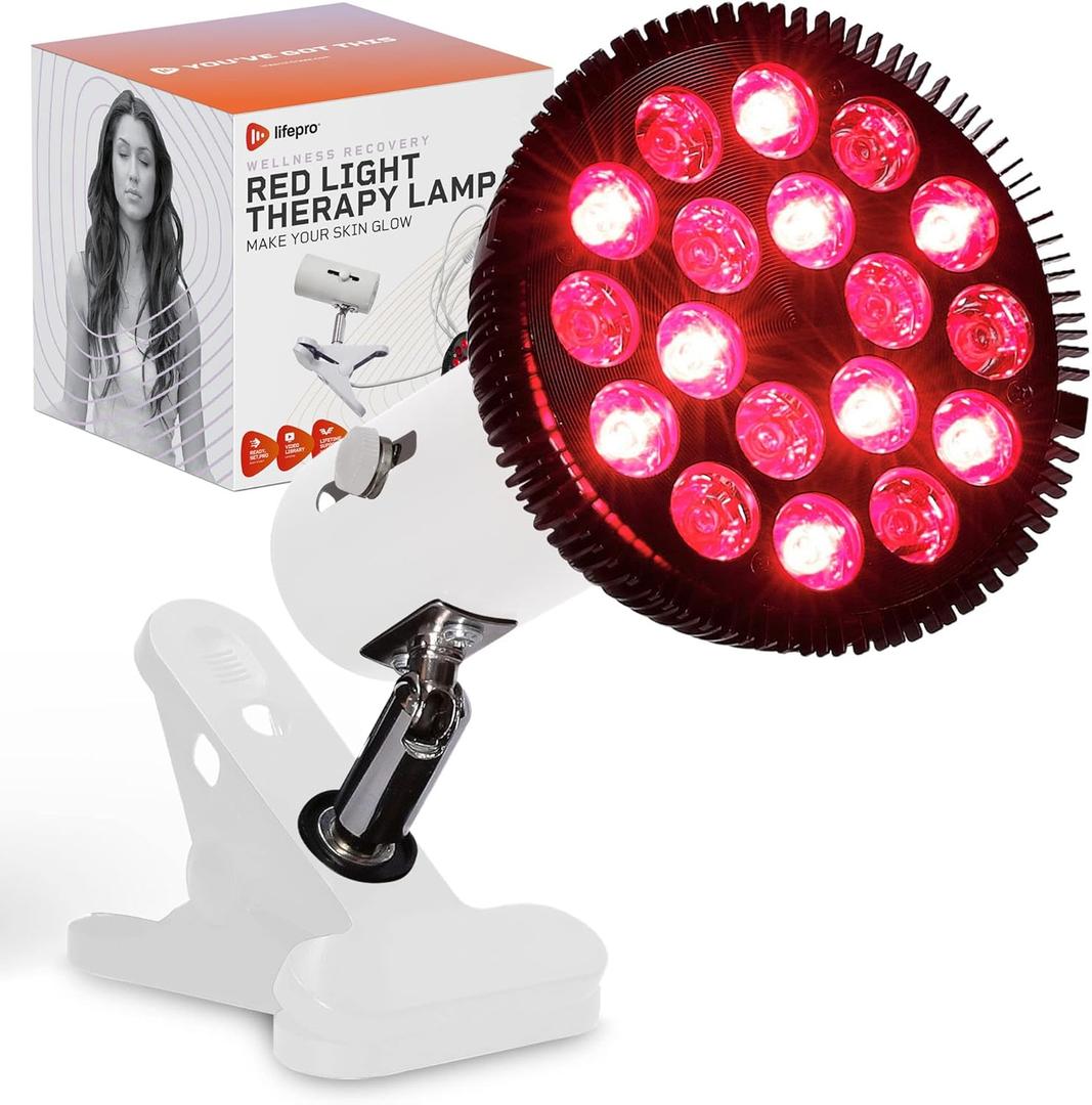 LifePro InfraGlow NIR & Red Light Therapy Lamp, Infrared Red Light Bulb with 18 LEDs & Clip-On Design, at-Home Therapy for Body, Chronic Pain Relief, Skin Wellness & Recovery