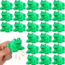Zubebe Rubber Frogs Squeak and Floating Rubber Bath Toy Baby Shower Swimming Bathtub Toy for Shower Frogs Bathtub Birthday Party Decoration Boys Girls Bath Supplies (24 Pcs,Frog)