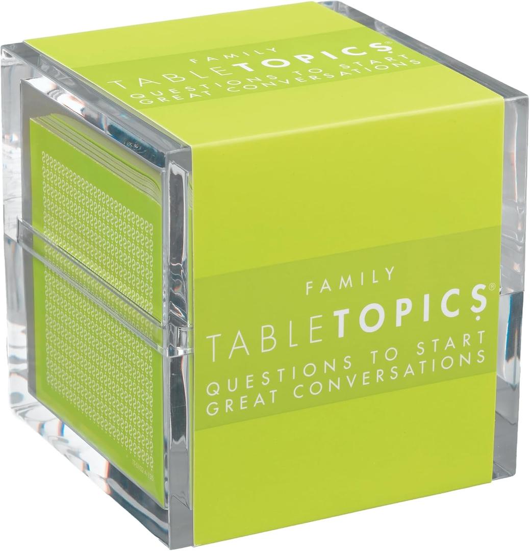 TableTopics Family Conversation Cards for Kids & Parents with 135 Questions for Fun & Connection at Dinnertime, Game Night, & Classrooms