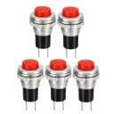Uxcell 10mm Mounting Red Momentary Push Button Switch SPST NO 5pcs
