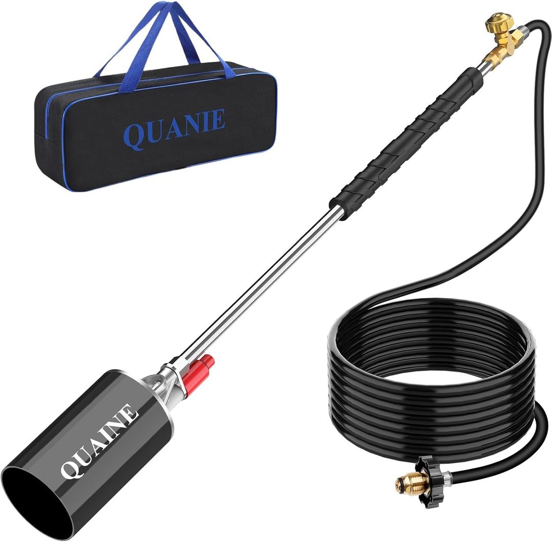 Propane Torch Weed Burner Kit,High Output 2,800,000 BTU with Storage Bag and Self Ignition,Heavy Duty Blow Torch with 10FT Hose,Flamethrower for Weeding,Roofing,Melting Ice Snow,BBQ
