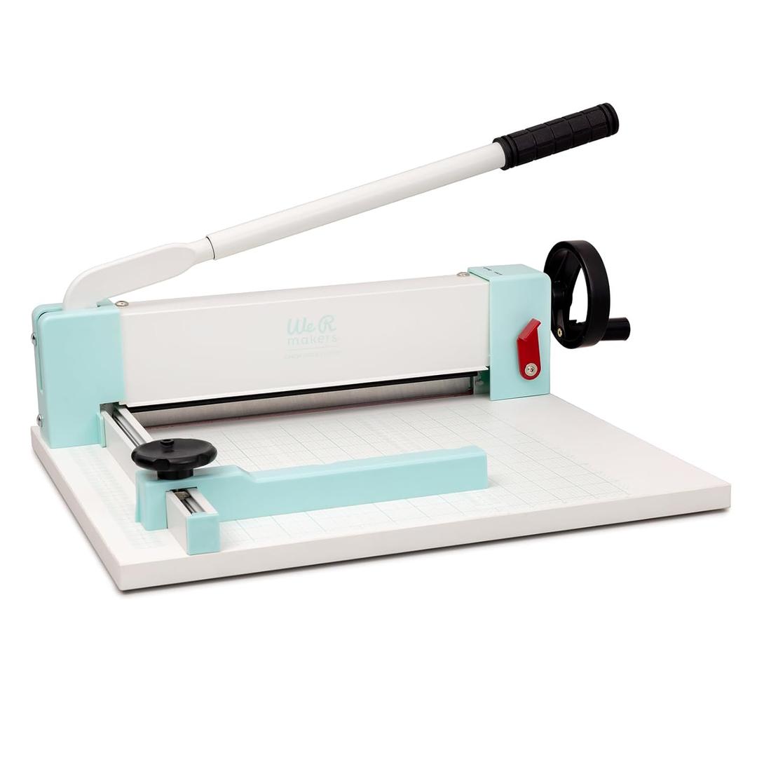 We R Makers Cinch Stack Cutter, Heavy Duty Guillotine Paper Cutter for 1 Thick Stacks, Precision Alignment, Easy Operation, Paper Cutter Guillotine for Scrapbooking, Card Making, and Crafting