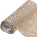 MECCANIXITY 60750 Pcs Bling Crystal Rhinestone Sheet Self-Adhesive Rhinestone Diamond Gems Sticker 59 x 7.9 Inch DIY Car Decoration Sticker for DIY Car Phone Clothing Craft Yellow