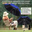 Blissun 2 Pack Chair Umbrella with Clamp, Adjustable Umbrellas for Chair, UPF50+ Sun Shade Umbrella for Beach Chair, Wheelchair, Camping Chair, Patio Chair, Golf Carts, Royal Blue