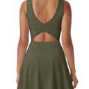 SUUKSESS Tennis Dress with Shorts Underneath Easy Peasy Athletic Dress for Women Golf Workout Active Dresses Sport Outfit Army Green (Green, M)