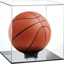Clear Basketball Display Case Acrylic Box Football Basketball Storage Collectible Sports Memorabilia Holder with Stand(Product Includes Protective Film on Both Sides)