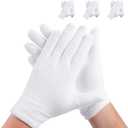 3 Pairs White Cotton Gloves for Dry Hands Eczema SPA Moisturizing  Work Glove Liners for Serving Costume Inspection