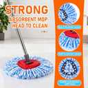 Mop Replace Heads Compatible for OCeda 2-Tank System,7 Pack Spin Mop Refill Replacement with 2 Scrub Brush and Base, Reusable Mop Head Deep Cleaning to Tough Stains