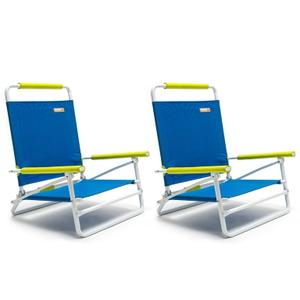 SunnyFeel Low Folding Beach Chair for Adults, Lightweight Beach Chair, Portable Camping Sand Chairs with Hard Armrest, Supports 300lbs for Beach Lawn Concert