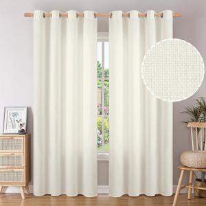 BGment Ivory Linen Curtains 84 Inches Long for Living Room/Bedroom, Natural Light Filtering Window Drapes with Grommet,Set of 2 Panels, Each 52 Inch Wide (52"W x 84"L (Pack of 2))