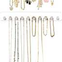 Boxy Concepts Necklace Organizer - 2 Pack Easy Install 10.5 x1.5 Hanging Clear Holder Wall Mount with 10 Necklace Hooks For Bracelets, Earrings, and Keys