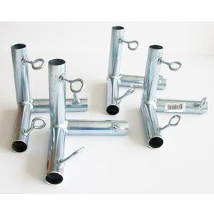 4pcs 3 Way 1" Flat Corner Canopy Fittings Batting Cage Fittings (F3B) - Fits 1" EMT Pipe that has an outer diameter of 1 3/16"