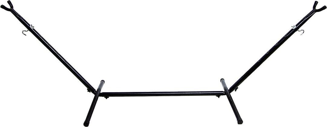 Elevon Heavy Duty Adjustable Steel Hammock Stand, 9-Foot, 450-Pound Capacity, Weather Resistant, Easy to Assemble (Metallic Black)