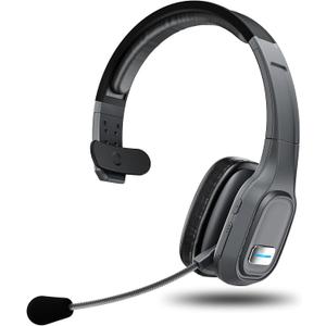 Bluetooth Headset, 60Hrs Working Time with Noise Canceling, Trucker Wireless Headset with Mic & Mute, Voice Control, Bluetooth Headphones Multipoint for Truck Driver, Office, CallCenter, Phone/PC