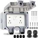 XINYIELE Outdoor Outlet Box Waterproof with On-Off Switch and Indicator Light,15A 250V Outdoor Waterproof Plug Socket,Outdoor Power Outlet Box,Waterproof Ip66 Power Outlet,NEMA 5-15 Duplex Receptacle