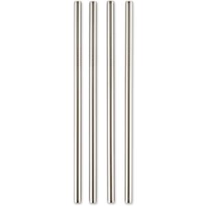 RSVP International Reusable Straw Set Dishwasher Safe, 8.5 Inch, 4 Piece, Stainless Steel Straight