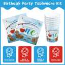 170pcs Ofishally One Party Plates Napkins Gone Fishing 1st Birthday Party Supplies Disposable Tablecloths Cups Banner for 24 Guests