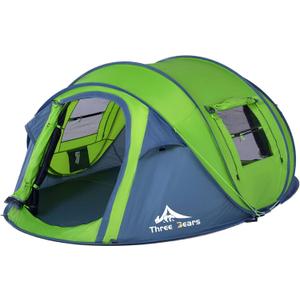 ThreeBears Instant Pop-Up Tent–2 Person Tent with Easy Automatic Setup, Ideal for Camping, Traveling, and Outdoor Adventures. Quick and Convenient Assembly