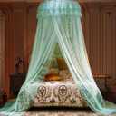 Jolitac Bed Canopy Lace Mosquito Net for Girls Beds, Unique Princess Play Tent Mesh Canopies Large Lace Dome Curtain Drapes Home & Travel (Green)