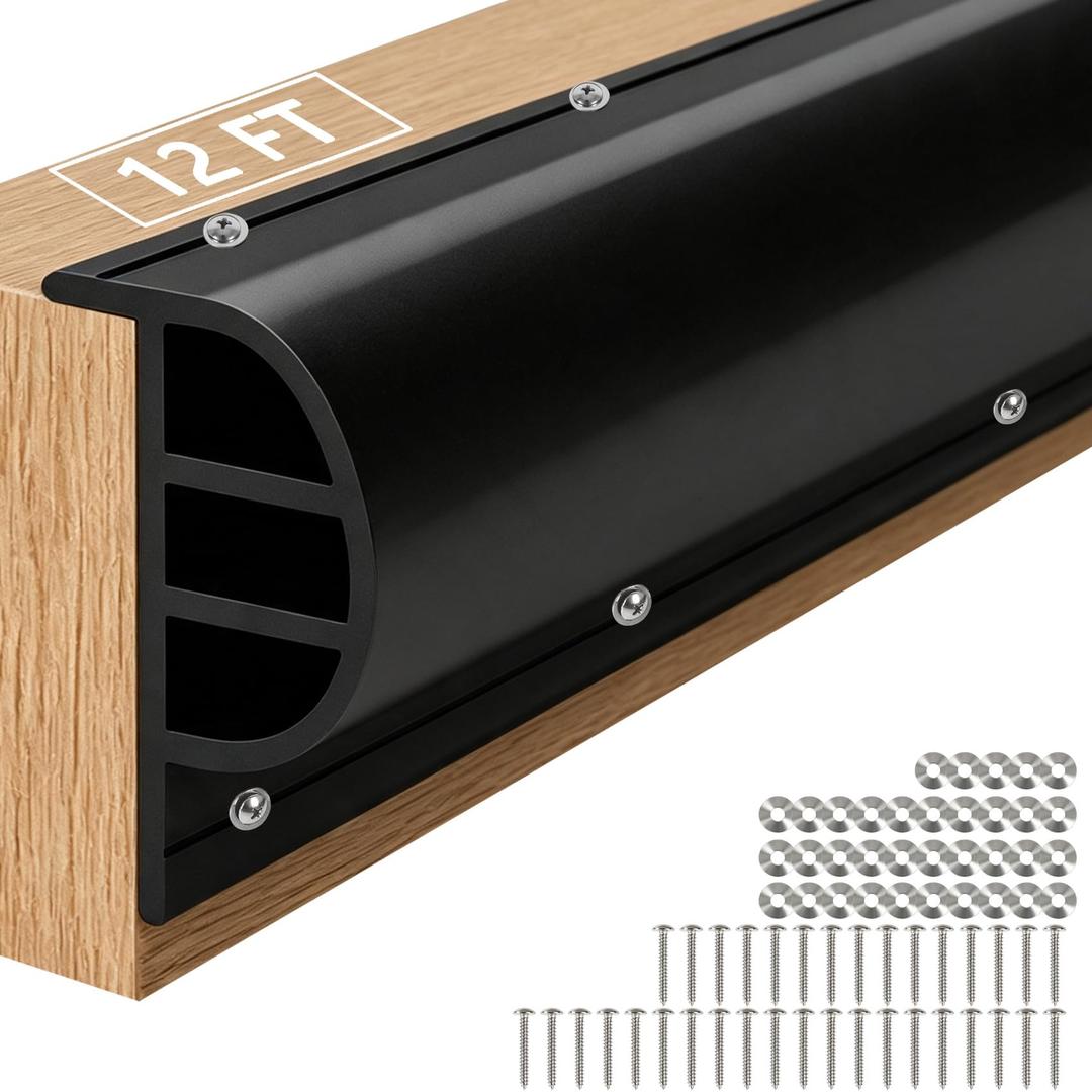 SHENGHUOH Dock Bumpers 4FT, Boat Dock Bumpers for Edging with Stainless Steel Screws and Washers, Dock Fenders Boat Dock Guards P-Profile Thick Wall Sections for Edge Protection Black