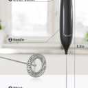 Milk Frother Handheld Battery, Electric Foam Maker Frother Wand, Drink Mixer with Stainless Steel Whisk for Coffee, Matcha, Lattes, Cappuccino Black