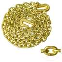 G80 Transport Binder Chain 5/16 Inch x 10 Foot Safety/Binder Chain with Clevis Grab Hooks 4,900 lbs Safe Working Load Logging Chain for Transporting Towing Tie Down Binding Equipment