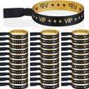 Tigeen 100 Pcs VIP Wristbands Cloth for Events Party VIP Bracelets for Wedding Concert Fair (Black)