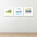 14x14 Picture Frame 3 Pack White Solid Wood for Mat 10x10 Wall Mounting Square Poster Frames
