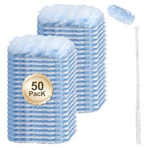 46 Pcs 360° Duster Refills for S-wiffer Dusters,Multi Surface Thickened Heavy Duster kit for Cleaning inclue 50 Count Disposable Dust Refills with 1 Extension Handle