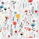 2 x Premium Designer Paper Napkins, 3-Ply 6.5 x 6.5-inches Fold Disposable Decorative Lunch Dinner Napkin (01-1.Fresh Bouquet Floral 20-Count, 6.5"x6.5",Luncheon Size)