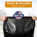100 Pack, 30-33 Gallon Trash Bags, Medium Duty Black Garbage Bags 32"x38", Plastic Bolsas de Basura, Durable & Puncture-Resistant, Made in USA for Kitchen, Yard, Office